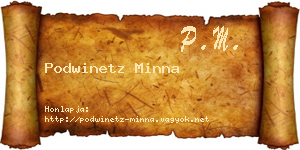 Podwinetz Minna névjegykártya